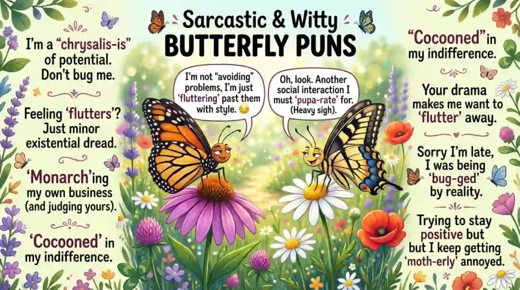 Sarcastic & Witty Butterfly Puns