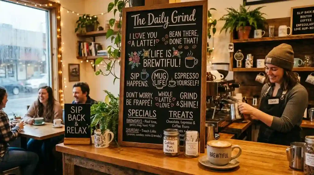 Cute & Cozy Coffee Puns
