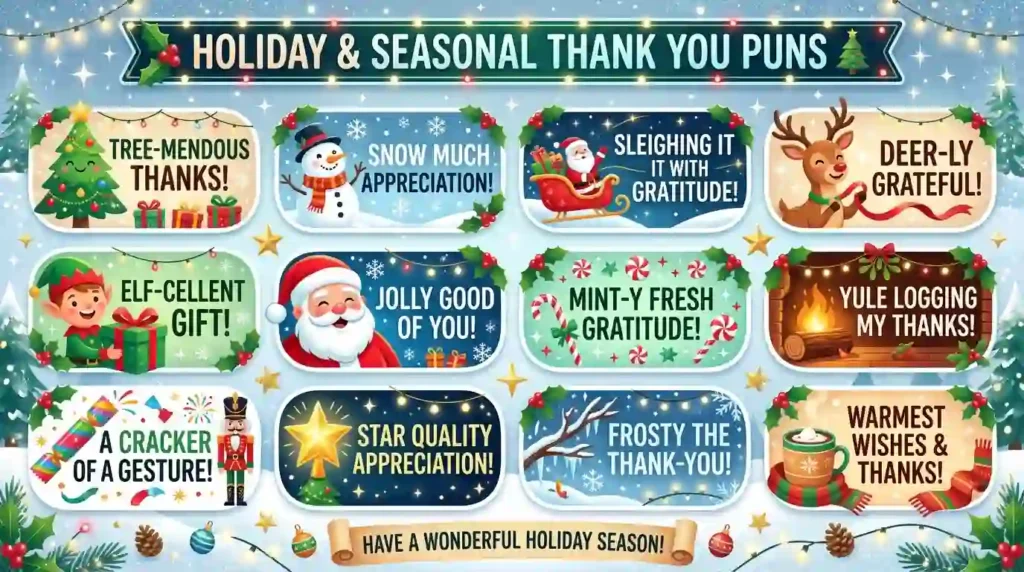 Holiday & Seasonal Thank You Puns