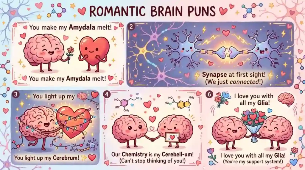 Romantic Brain Puns 