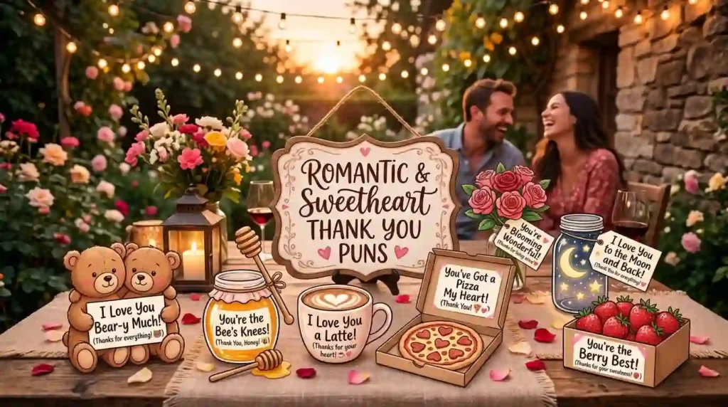Romantic & Sweetheart Thank You Puns