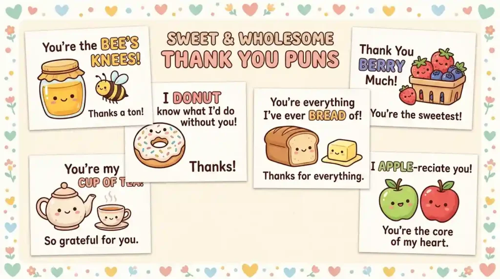 Sweet & Wholesome Thank You Puns