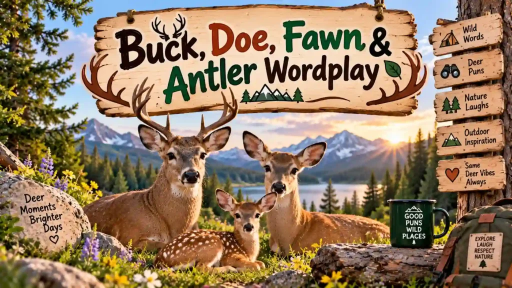 Buck, Doe, Fawn & Antler Wordplay