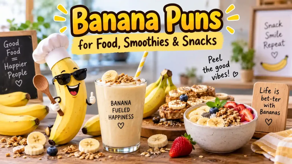 Banana Puns for Food, Smoothies & Snacks