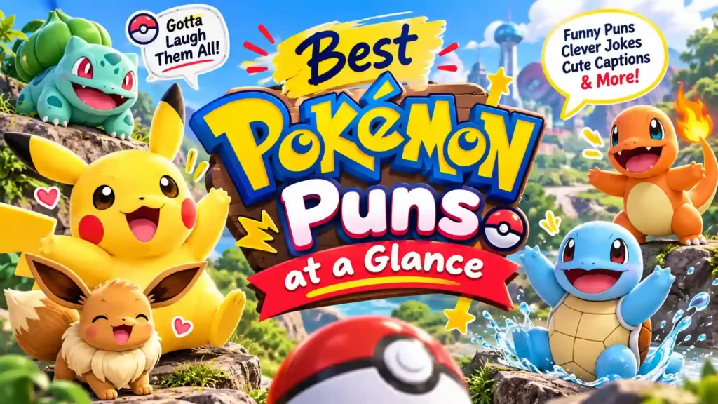  Best Pok&eacute;mon Puns at a Glance