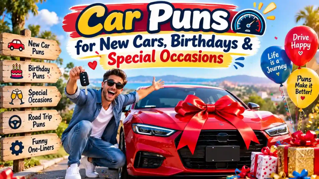 Car Puns for New Cars, Birthdays & Special Occasions