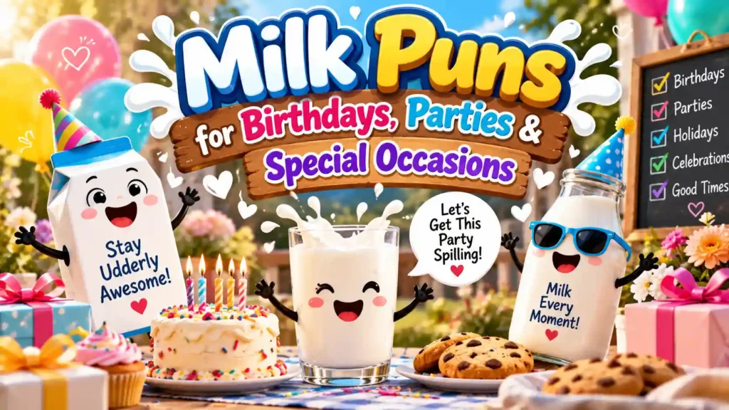  Milk Puns for Birthdays, Parties & Special Occasions