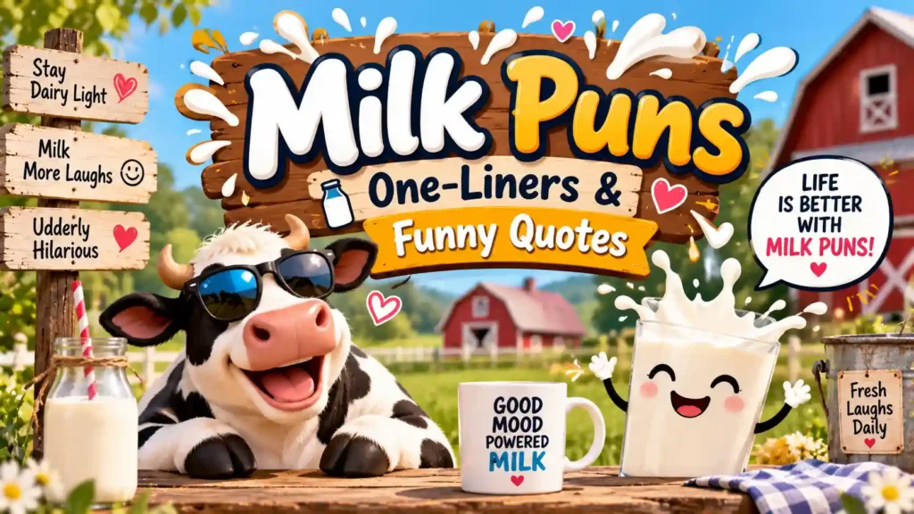 Milk Puns One-Liners & Funny Quotes
