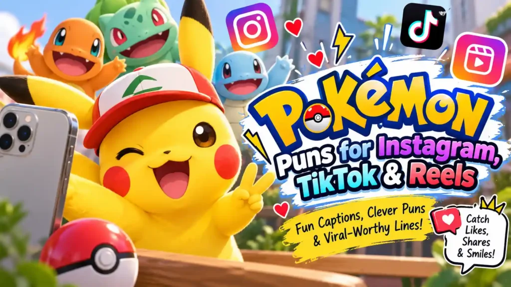 Pok&eacute;mon Puns for Instagram, TikTok & Reels
