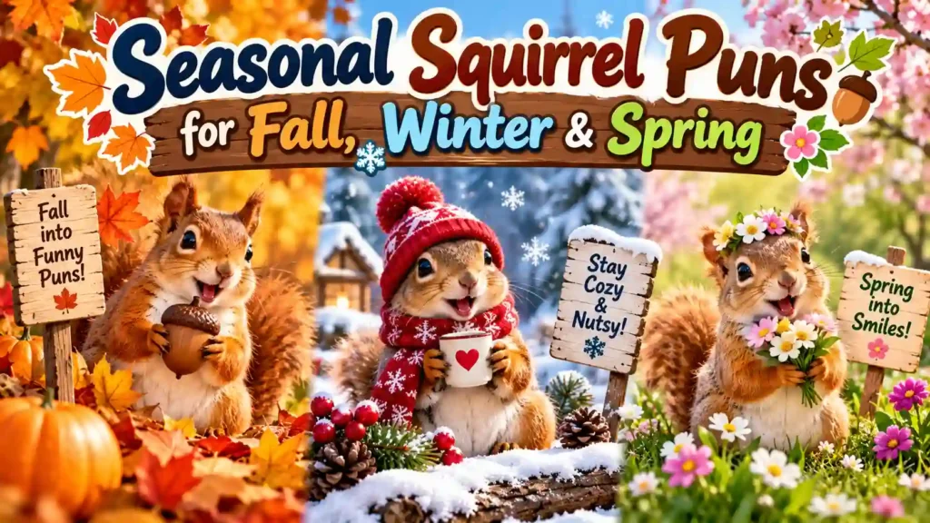  Seasonal Squirrel Puns for Fall, Winter & Spring